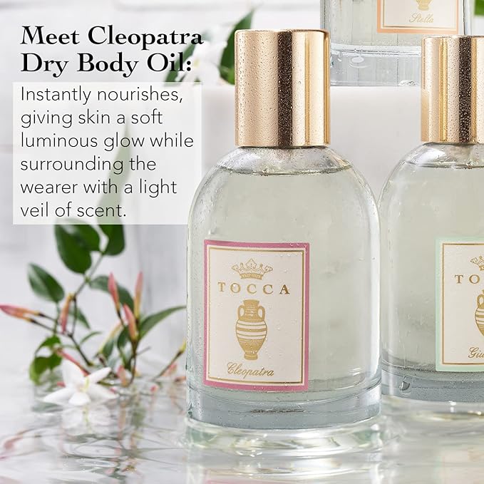 Tocca Cleopatra Scented Dry Body Oil, 3.4 Fl Oz - Olio Sublime Profumato Body Fragrance Featuring Grapefruit, Jasmine & Vanilla Musk