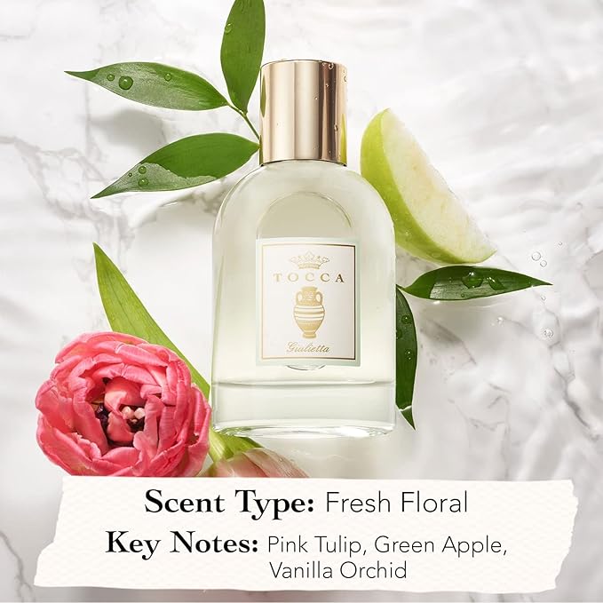 Tocca Giulietta Scented Dry Body Oil, 3.4 Fl Oz - Olio Sublime Profumato Body Fragrance Featuring Pink Tulips, Green Apple & Vanilla Orchid