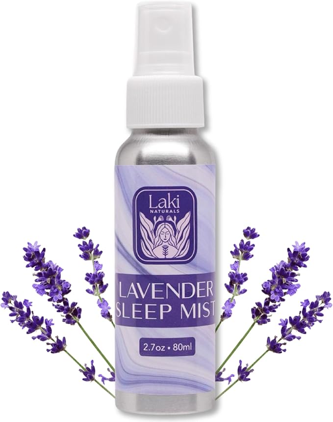 Laki Naturals Lavender Sleep Mist (2.7oz) | Hydrosol Body Spray w/Essential Oil | Natural Sleep Aid to Relax, Soothe and Calm The Mind & Senses