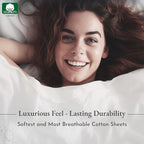 California Design Den Printed Twin XL Sheet Sets - 400 Thread Count, Natural 100% Cotton Sateen, Deep Pocket Extra Long Twin Sheets Set, and Durable Bedding Set - Taupish-Sage Crosshatch