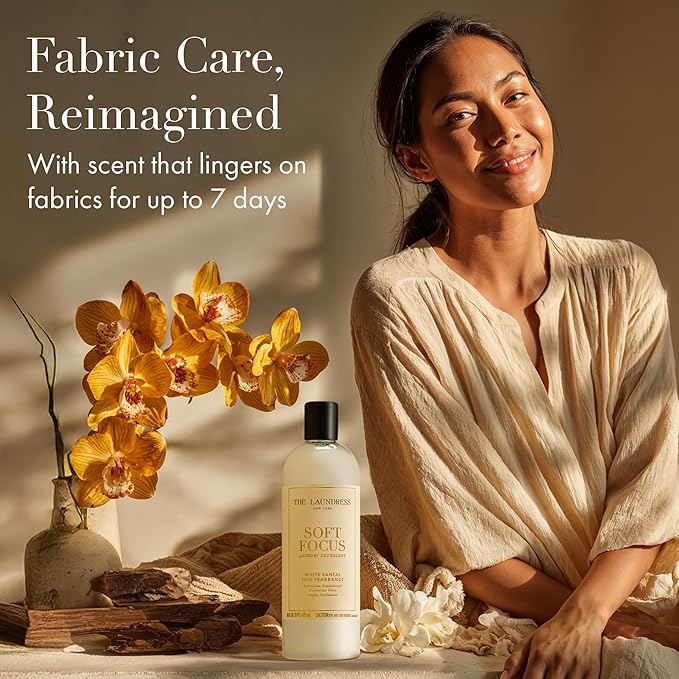 The Laundress Soft Focus Luxury Laundry Detergent, Long-Lasting White Santal Fragrance up to 7 Days of Scent, BioRadiance Enzyme Technology, Keep Clothes Vibrant for Longer, USDA Biobased, 15 Loads