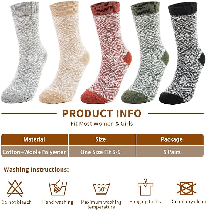 SISOSOCK 5 Pairs Fuzzy Soft Cozy Fluffy Socks for Women, Casual Thick Plush Comfy Sleep Socks, Warm Winter Gifts for Women