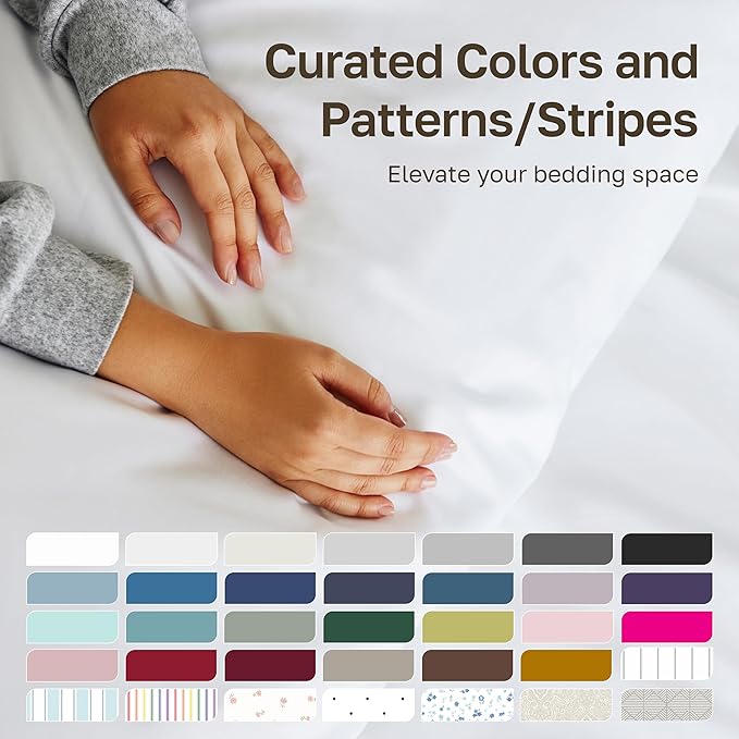 California Design Den California King Sheet Sets - Soft 100% Cotton Sheets, Soft Sateen Weave, Deep Pockets, and Durable Bedding Set - Grey