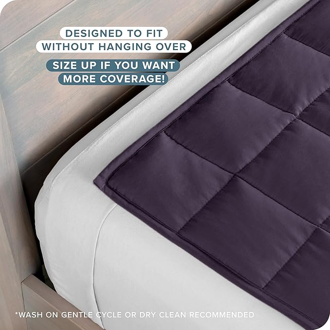 Bare Home Weighted Blanket Twin or Full Size 7lb (40" x 60") - All-Natural 100% Cotton - Premium Heavy Blanket Nontoxic Glass Beads (Eggplant, 40"x60")