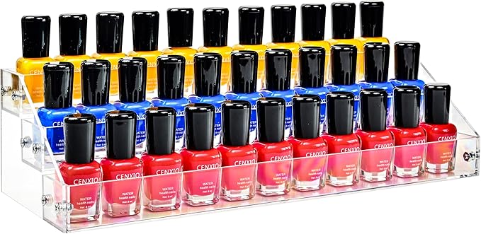 Kingtaily 3 Layers Stand Shelf Holder Clear Acrylic Rack for Nail Polish Organizer Essential Oil Storage Sunglasses Makeup