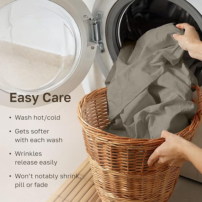 California Design Den California King Sheet Sets - Soft 400 Thread Count Sateen, 100% Cotton Sheets with Deep Pockets, Breathable, and Durable Bedding Set - Taupe