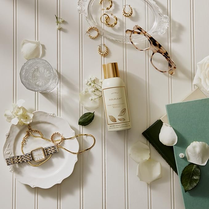 Thymes Home Fragrance Mist – Room Air Fresheners for Home Long Lasting – Air Freshener Spray – Premium Fragrance – Notes of Jasmine, Rose, Hyacinth, & Oak Moss (Goldleaf, 3 oz) (Pack of 2)