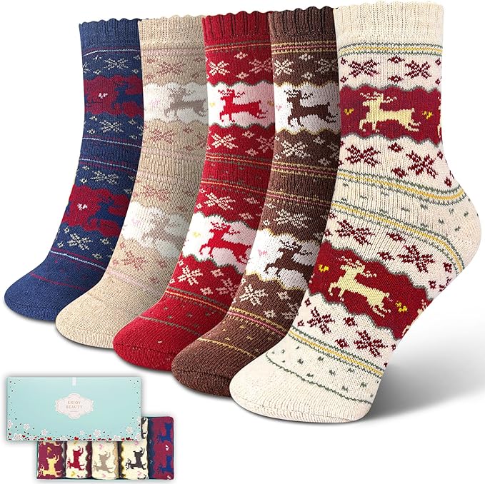 SISOSOCK 5 Pairs Fuzzy Soft Cozy Fluffy Socks for Women, Casual Thick Plush Comfy Sleep Socks, Warm Winter Gifts for Women
