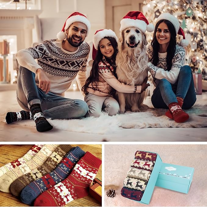 SISOSOCK 5 Pairs Fuzzy Soft Cozy Fluffy Socks for Women, Casual Thick Plush Comfy Sleep Socks, Warm Winter Gifts for Women