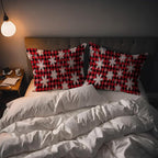 1 Pack Christmas Snowflakes Satin Pillowcase Red Christmas Plaid Similar to Silk Pillow Cases for Hair and Skin, Soft Smooth Breathable Cool Pillow Cases, with Hidden Zipper Standard Size 20" x 26"