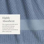 NY Loft 100% Cotton 6 Piece Bath Towel Set | Blue Towels | Oeko-TEX® Standard 100 | Soft & Absorbent, Quick-Dry | 2 Bath Towels 2 Hand Towels and 2 Washcloths | Trinity Collection - Flint Stone