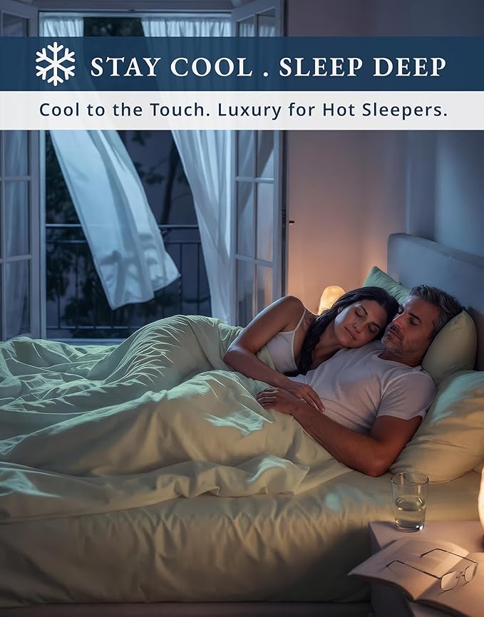 100% Egyptian Cotton Queen Bed Sheet Set – 1000 Thread Count 4 Piece Queen Sheets Set, Breathable & Fade Resistant, Silky Sateen Weave, Ultra-Soft Hotel Luxury Bedding with 15" Deep Pocket - Mineral