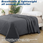 Cooling Comforter Twin Size, Double-Sided Cold Tech Fabric Quilted Bed Comforters Cooling Blanket for Hot Sleepers, Breathable Lightweight Summer Bedding, All-Season Ice Blanket, Dark Gray