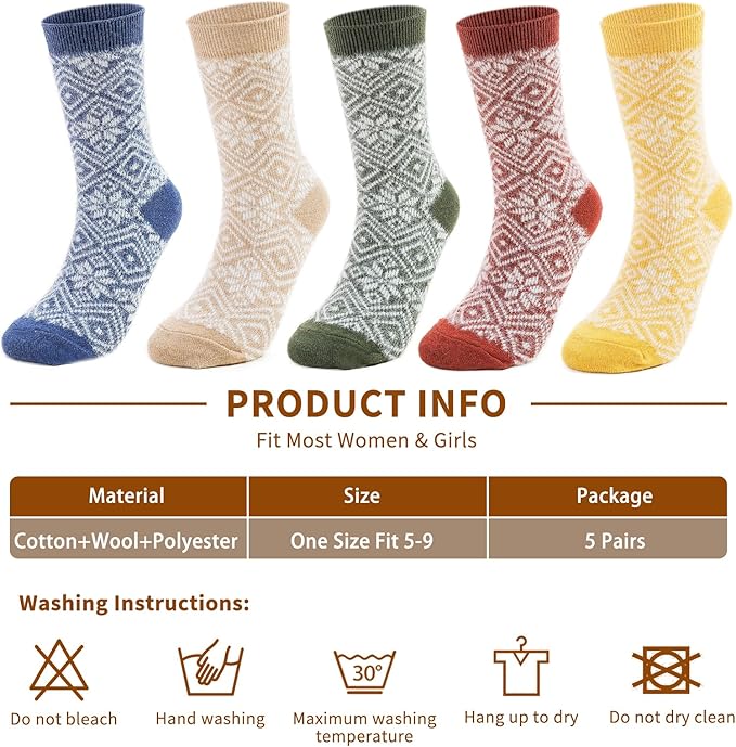 SISOSOCK 5 Pairs Fuzzy Soft Cozy Fluffy Socks for Women, Casual Thick Plush Comfy Sleep Socks, Warm Winter Gifts for Women