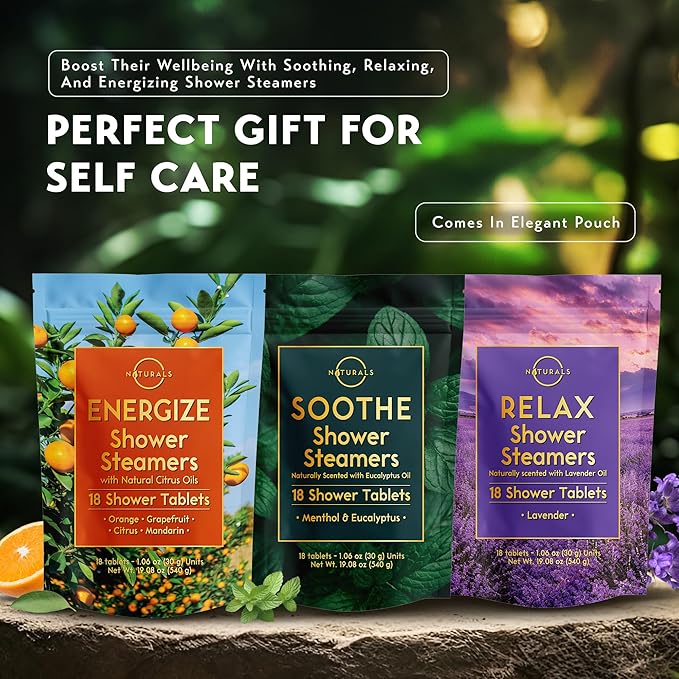 Shower Steamers Aromatherapy - Birthday Gifts for Women - Shower Bombs Aromatherapy, Spa Day Essentials, Relaxation Spa Gifts - Self Care Unique Gifts for Women and Men (Lavender 18 Count)