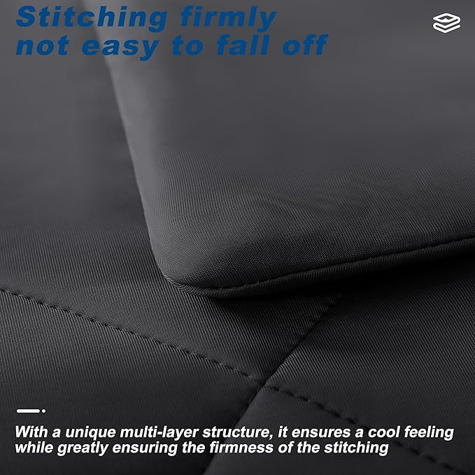 Cooling Comforter King Size, Double-Sided Cold Tech Fabric Quilted Bed Comforters Cooling Blanket for Hot Sleepers, Breathable Lightweight Summer Bedding, All-Season Ice Blanket, Black