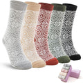 SISOSOCK 5 Pairs Fuzzy Soft Cozy Fluffy Socks for Women, Casual Thick Plush Comfy Sleep Socks, Warm Winter Gifts for Women