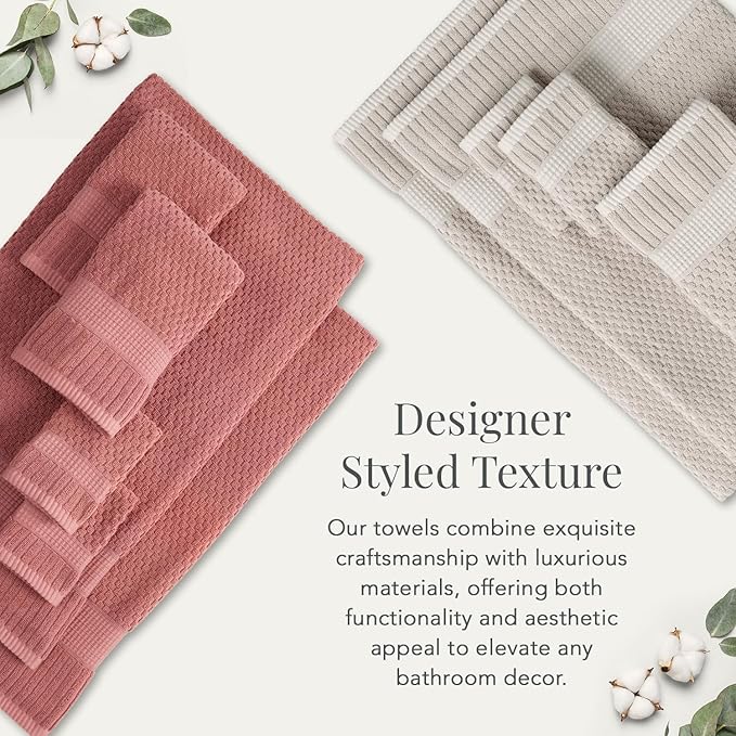 NY Loft 100% Cotton 2 Pack Bath Sheet Towel Set | Extra Large Oversize Bath Towels | Absorbent & Quick-Dry | Textured and Durable Cotton | Rose Pink