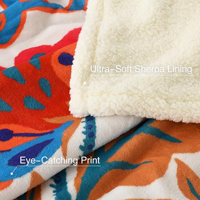 HORIMOTE HOME Sherpa Blanket for Winter, Soft Warm Blanket, Reversible Fleece Blanket for Women, Girls & Mom, Gifts for Your Loved One Throw Blanket for Birthday, Christmas 50"x60"