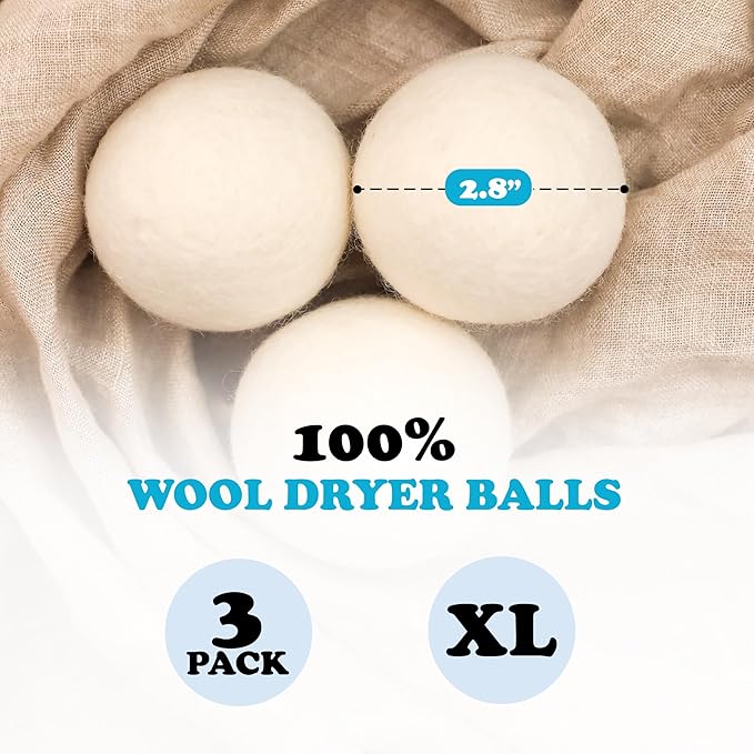 Smart Sheep 3-Pack - XL Premium Natural Wool Dryer Balls - Award-Winning - Replaces Dryer Sheets - Laundry Balls (Black Marching Penguins)