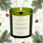 2 Pack Wood Wick Scented Candle Gift Set –Balsam Fir & Cedarwood Natural Soy Wax Candles with Individual Gift Boxes,Long Lasting 22.6 oz Aromatherapy Candles for Home Decor, Christmas&Holiday Gifts