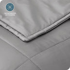 Bare Home Weighted Blanket All-Natural 100% Cotton with Nontoxic Glass Beads 48"x72" 15lbs, Light Grey