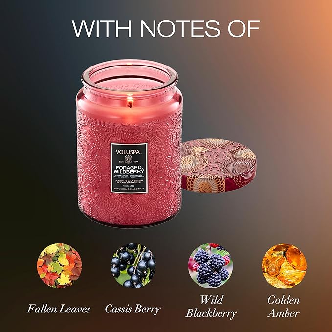 Voluspa Foraged Wildberry Soy Wax Jar Candle - 18 Oz, Spring-Summer
