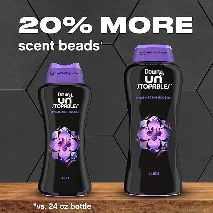 Downy Unstopables In Wash Scent Booster Beads, Lush Scent, 30.1 oz, Laundry Beads for Odor Protection, Downy Scent Booster Beads, Laundry Scent Boosters
