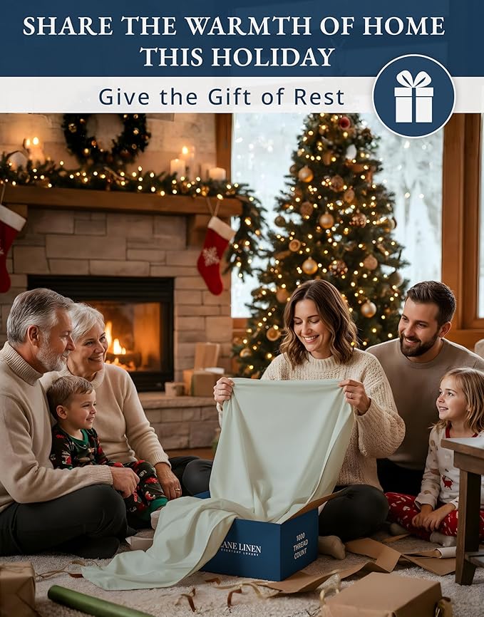 100% Egyptian Cotton Queen Bed Sheet Set – 1000 Thread Count 4 Piece Queen Sheets Set, Breathable & Fade Resistant, Silky Sateen Weave, Ultra-Soft Hotel Luxury Bedding with 15" Deep Pocket - Mineral