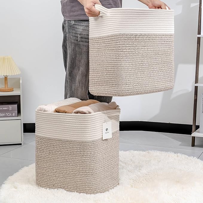 Collapsible Laundry for Hamper,Medium Large Storage Bins Fabric Storage Box, Closet Organizer,Hampers Foldable Fabric Storage Basket, Solid Storage Toy Box With Handle, Used to Organize