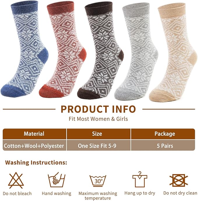 SISOSOCK 5 Pairs Fuzzy Soft Cozy Fluffy Socks for Women, Casual Thick Plush Comfy Sleep Socks, Warm Winter Gifts for Women