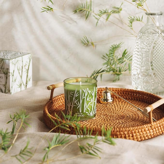 ROMIIE ZOI Aromatherapy Jar Candle - 6oz Soy Wax Candle - Infused with Bamboo Aroma - with Beautiful Keepsake Box Special