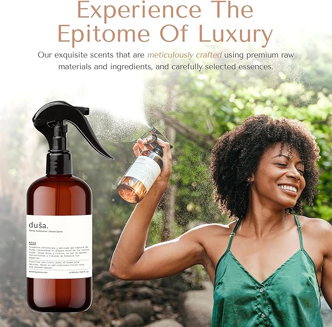 Dusa Baies Room Spray - 16.9 fl oz - Ultimate Home Fragrance, Bed Room Essentials & Soothing Fabric - Natural Air Freshener & Linen Mist for Home - Eco-Friendly Odor Eliminator w/Aromatherapy