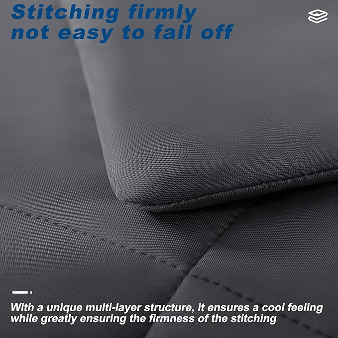 Cooling Comforter Queen Size, Double-Sided Cold Tech Fabric Quilted Bed Comforters Cooling Blanket for Hot Sleepers, Breathable Lightweight Summer Bedding, All-Season Ice Blanket, Dark Gray