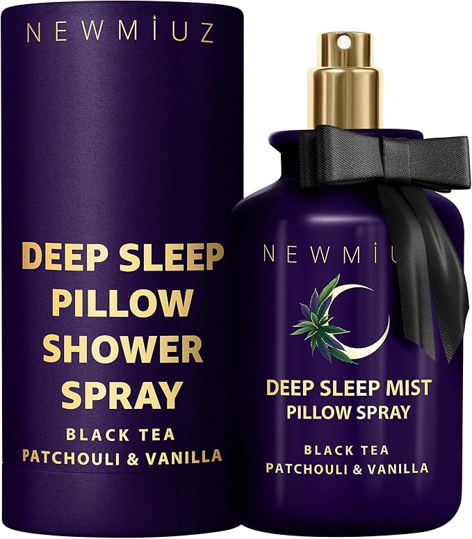 Deep Sleep Pillow Spray Natural Aromatherapy Mist for Sleep Relaxation Calming Stress Relief Patchouli Black Tea Vanilla Essential Oils Self Care Gift