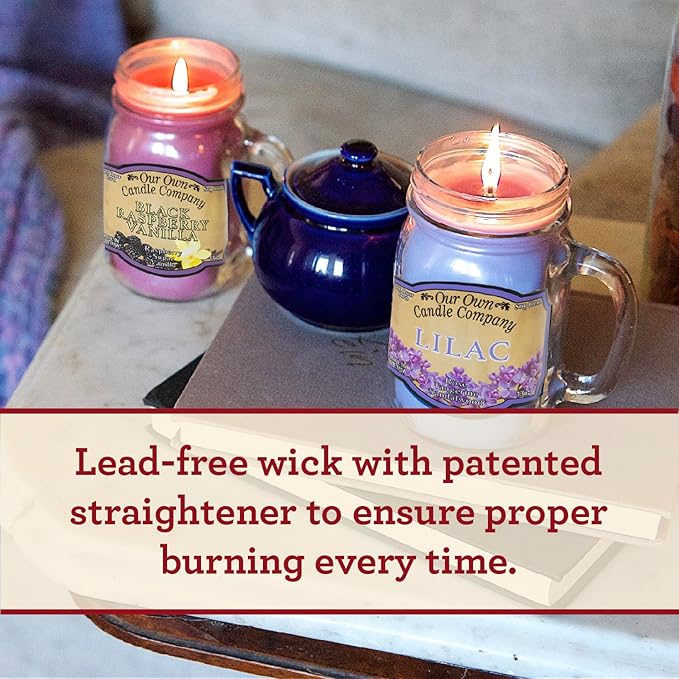 Our Own Candle Company, Peppermint Twist Scented Mason Jar Candle, 100 Hour Burn Time, 13 Ounces