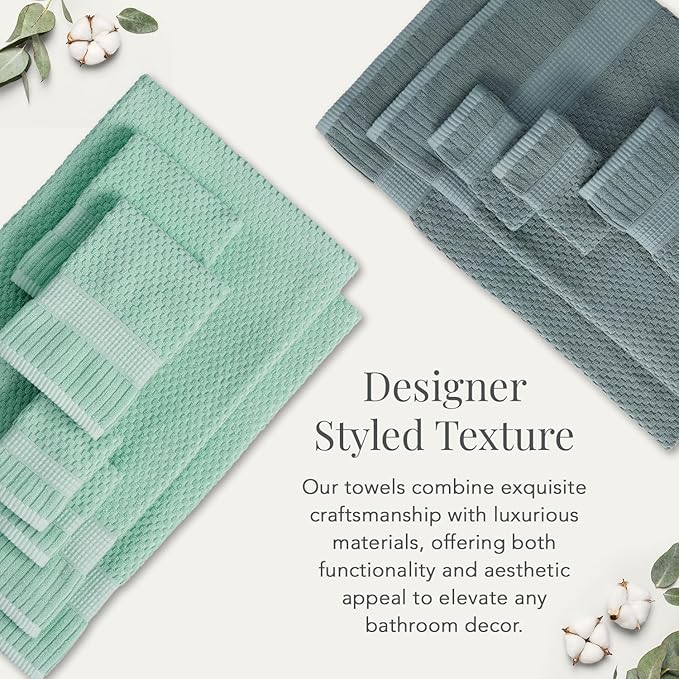 NY Loft 100% Cotton 4 Pack Bath Towel Set| Super Soft & Absorbent Quick-Dry Bath Towels 30" x 52" |Textured and Durable Cotton | Trinity Collection (4 Pack, Clay)