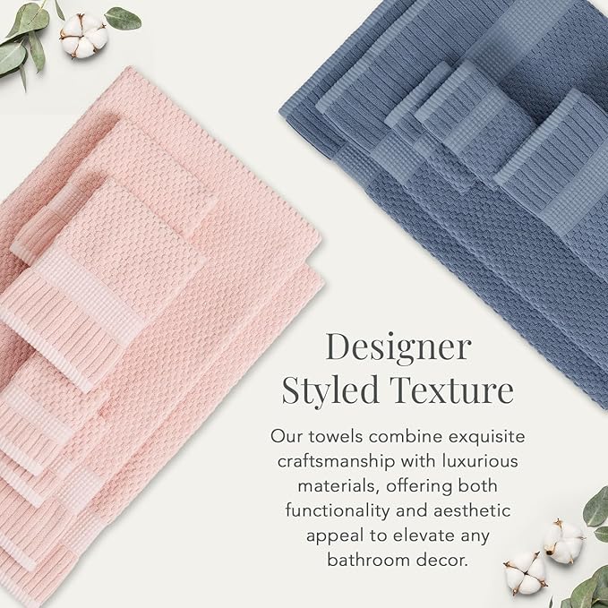 NY Loft 100% Cotton 2 Pack Bath Sheet Towel Set | Extra Large Oversize Bath Towels | Absorbent & Quick-Dry | Textured and Durable Cotton | Light Pink