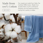 NY Loft 100% Cotton Towel Set 6 Piece | Super Soft & Absorbent Quick-Dry 2 Bath Towels 2 Hand Towels and 2 Washcloths |Textured and Durable Cotton | Trinity Collection (6 Piece Set, Blue Shadow)