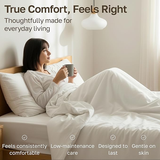 California Design Den 6 Pc King Size Sheet Set with 4 Pillowcases - Soft 400 Thread Count 100% Cotton Sheets, Sateen, Deep Pockets with All Around Elastic, Durable Bedding Set - White