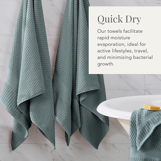 NY Loft 100% Cotton 2 Pack Bath Sheet Towel Set | Extra Large Oversize Bath Towels | Absorbent & Quick-Dry | Textured and Durable Cotton | Stormy Sea