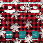 1 Pack Christmas Snowflakes Satin Pillowcase Red Christmas Plaid Similar to Silk Pillow Cases for Hair and Skin, Soft Smooth Breathable Cool Pillow Cases, with Hidden Zipper Standard Size 20" x 26"