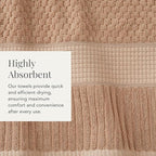 NY Loft 100% Cotton Towel Set 6 Piece Towel Set | Super Soft & Absorbent Quick-Dry 2 Bath Towels 2 Hand Towels & 2 Washcloths |Textured and Durable Cotton | 6 Piece Set, Light Taupe