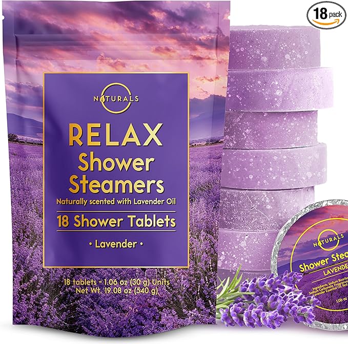 Shower Steamers Aromatherapy - Birthday Gifts for Women - Shower Bombs Aromatherapy, Spa Day Essentials, Relaxation Spa Gifts - Self Care Unique Gifts for Women and Men (Lavender 18 Count)