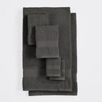 NY Loft 100% Cotton 6 Piece Bath Towel Set | Grey Towels | Oeko-TEX® Standard 100 | Soft & Absorbent, Quick-Dry | 2 Bath Towels 2 Hand Towels and 2 Washcloths | Trinity Collection - Dark Grey