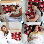 1 Pack Christmas Snowflakes Satin Pillowcase Red Christmas Plaid Similar to Silk Pillow Cases for Hair and Skin, Soft Smooth Breathable Cool Pillow Cases, with Hidden Zipper King Size 20" x 36"