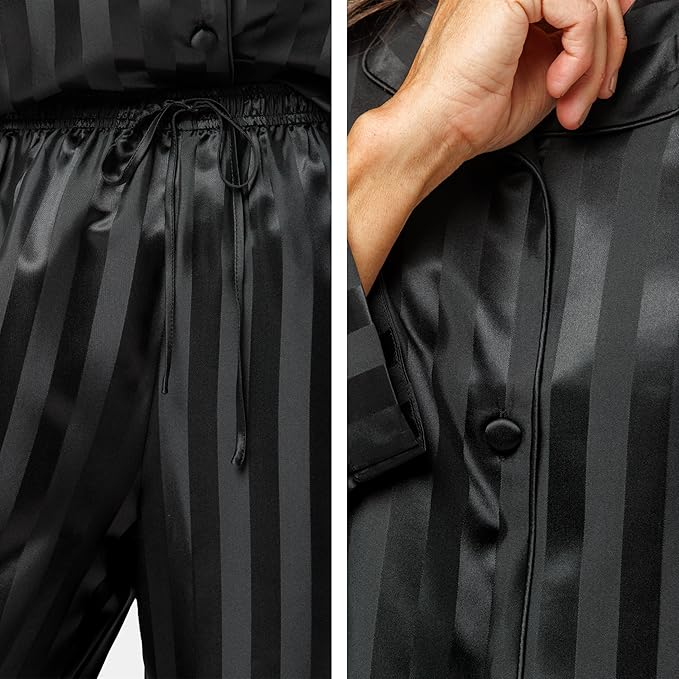 Fishers Finery Women's 100% Mulberry Silk Long Pajama Set with Gift Box