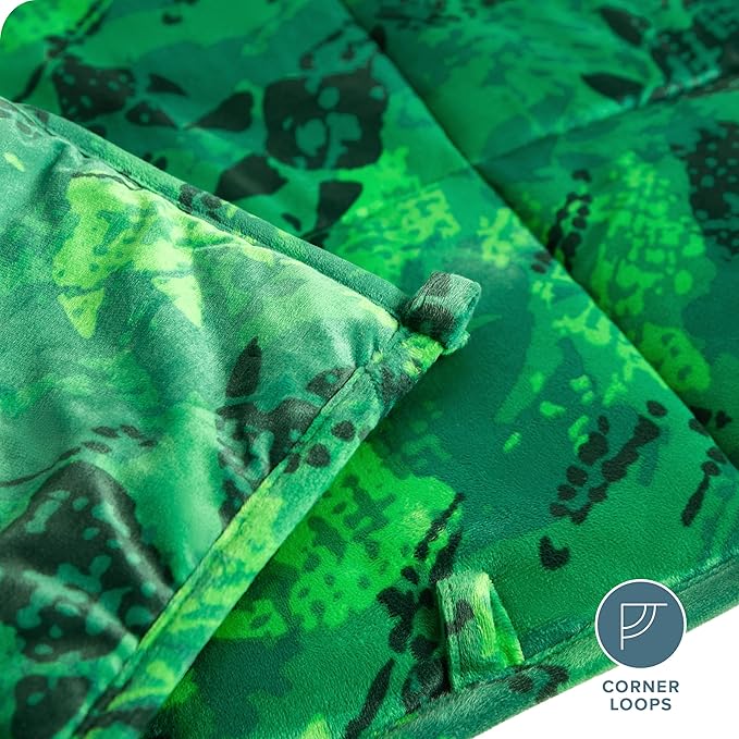 Bare Home Weighted Blanket Twin or Full Size 7lb (40" x 60") - Minky Fleece - Premium Heavy Blanket Nontoxic Glass Beads (Dinosaur, 40"x60")