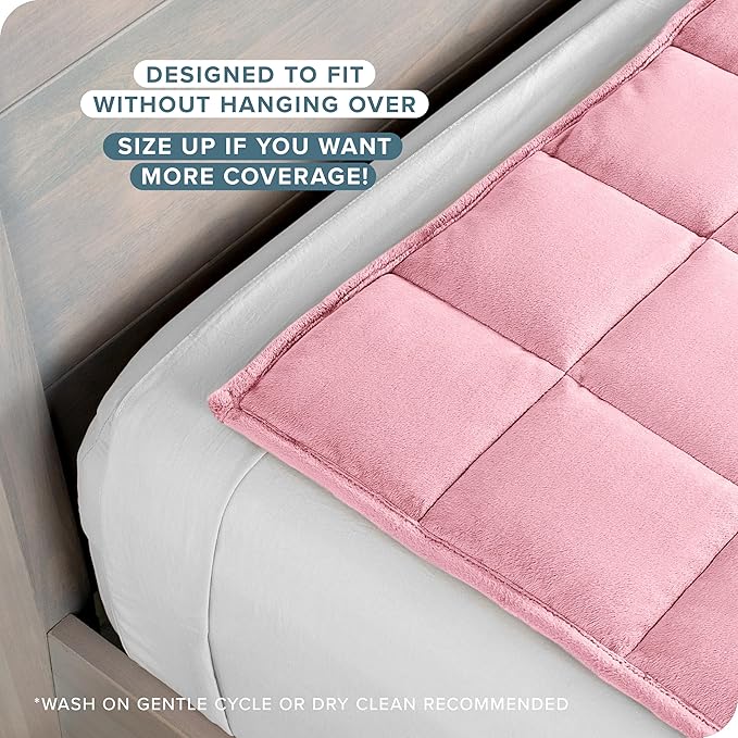 Bare Home Weighted Blanket Twin or Full Size 12lb (48"x72") for Adults - Minky Fleece - Premium Heavy Blanket Nontoxic Glass Beads (Light Pink, 48"x72")