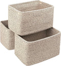 Small Cotton Rope Basket – Storage Bin for Organizing (10.6" x 6.7" x 6.7"), Bathroom Storage Basket for Shelf, Counter & Closet（Beige）